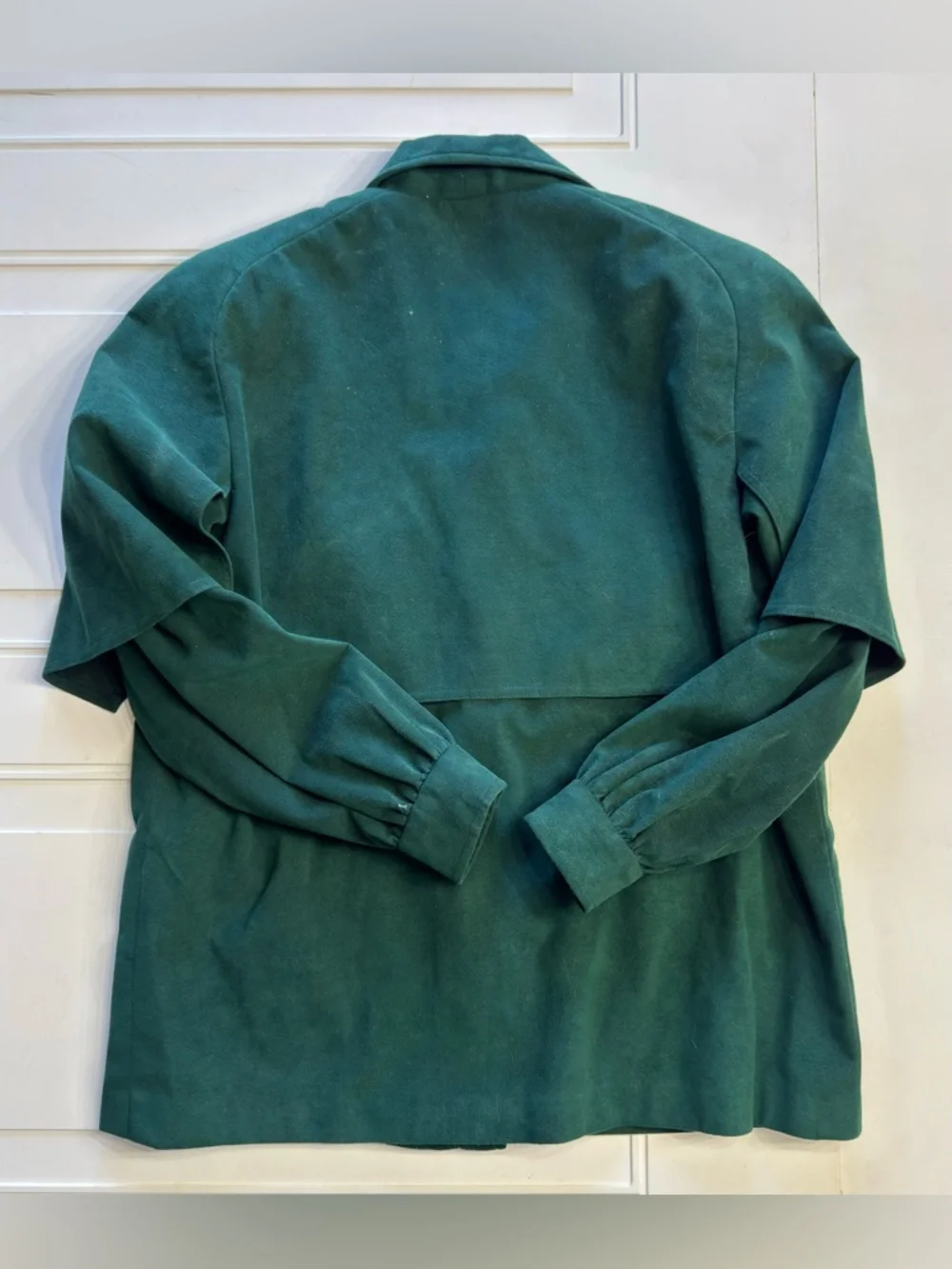 Utah Tailoring Vintage 70s/80s Women’s Sz L Green Ultrasuede Caped Jacket Rare - Picture 7 of 8